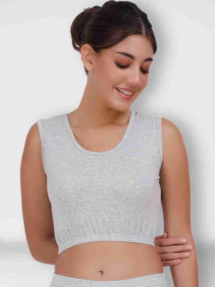 Buy Selfcare Women Sleeveless Self Design Polycotton White Thermal