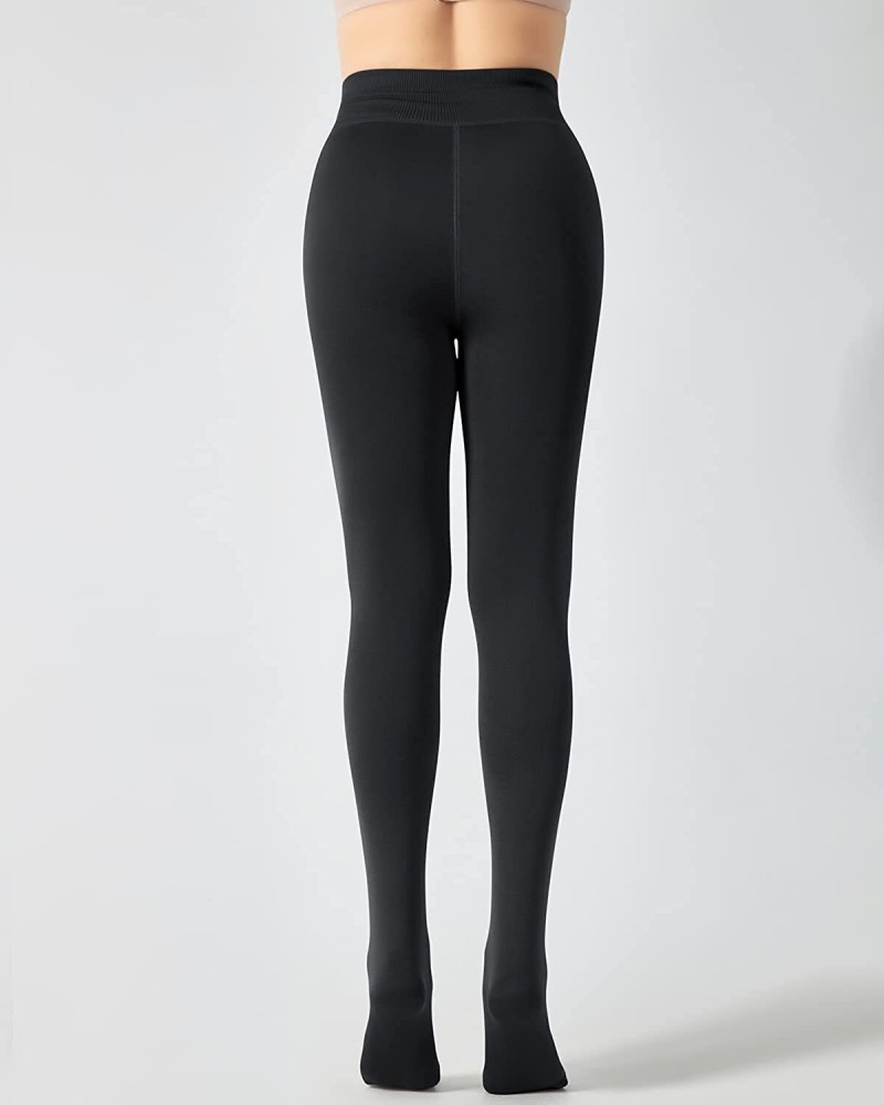 HSR Winter Warm Leggings Women Elastic Stretchable Thermal Legging Pants Fleece  Lined Thick Tights (Grey) Waist
