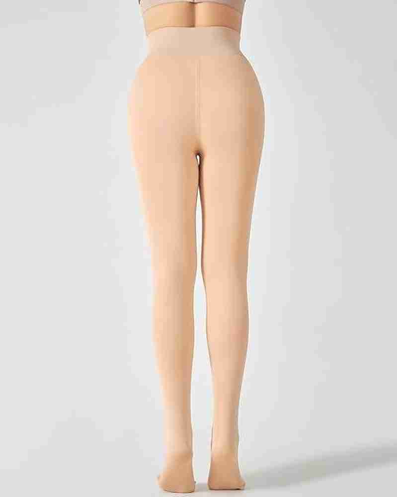 Buy LEBAMI Winter Fleece Lined Tights for Women Warm Fake Translucent Nude  Tights Fleece Pantyhose (S) at
