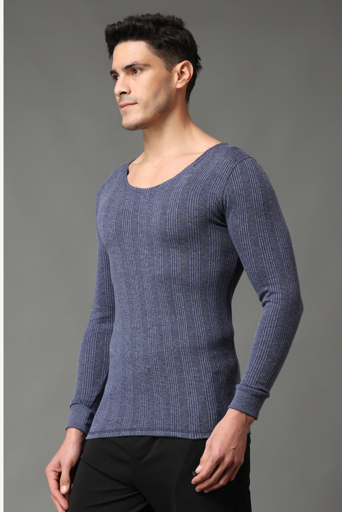 Men's v neck top long sleeve thermal vest