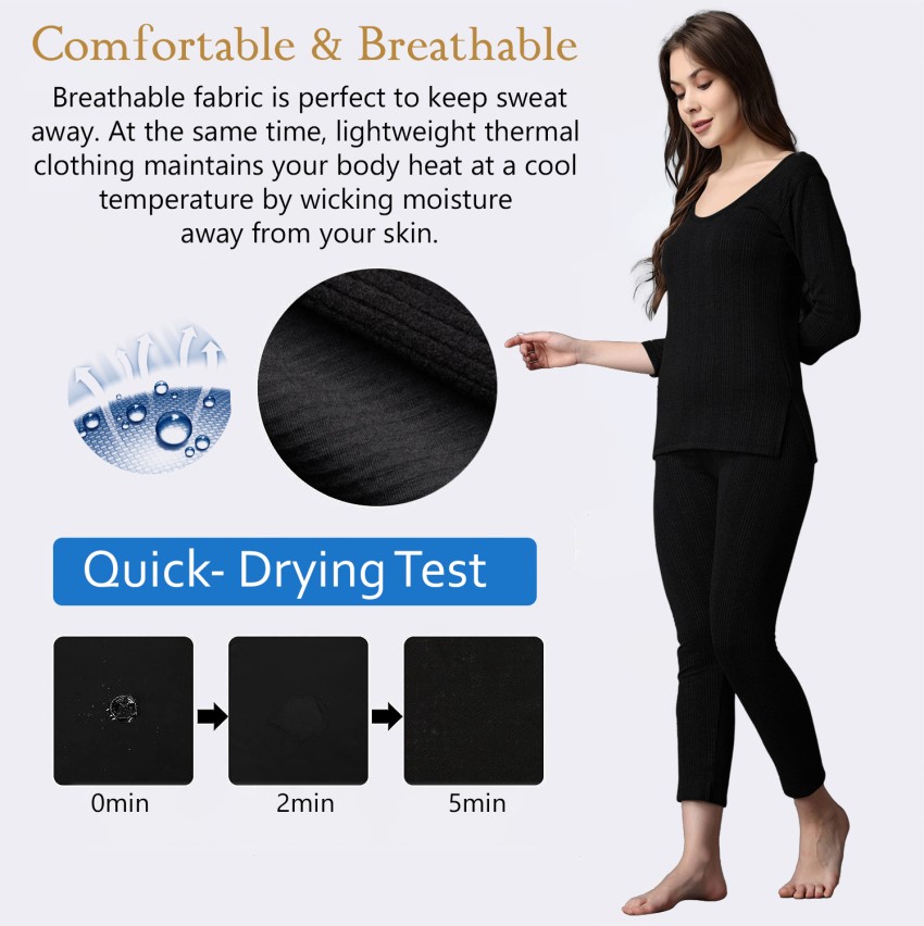 Skin Color Thermal Inner Wear For Ladies Body Warmer Thermal Suit For –
