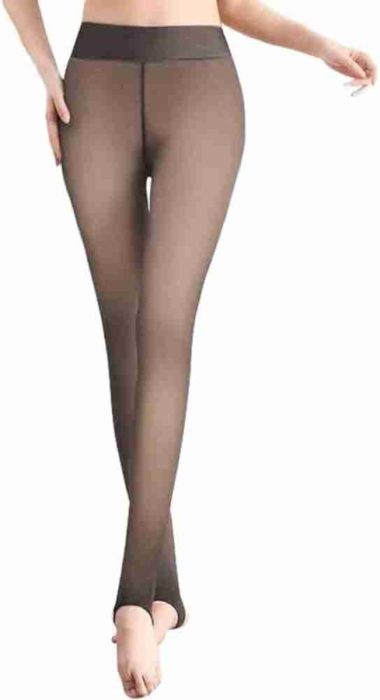Women Winter Thermal Tights Fake Fleece Tights Opaque Fleece Lined Leggings  S-xxl