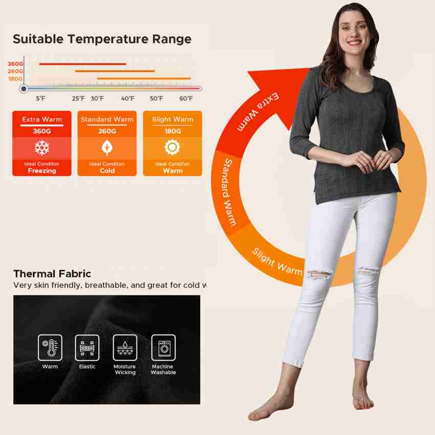 Buy Wearslim Thermal Warmer Vest for Women Ultra Soft 3/4 Sleeves Scoop  Neck Winter Inner Wear Top Johns Underwear - Black, 3XL Online at Best  Prices in India - JioMart.