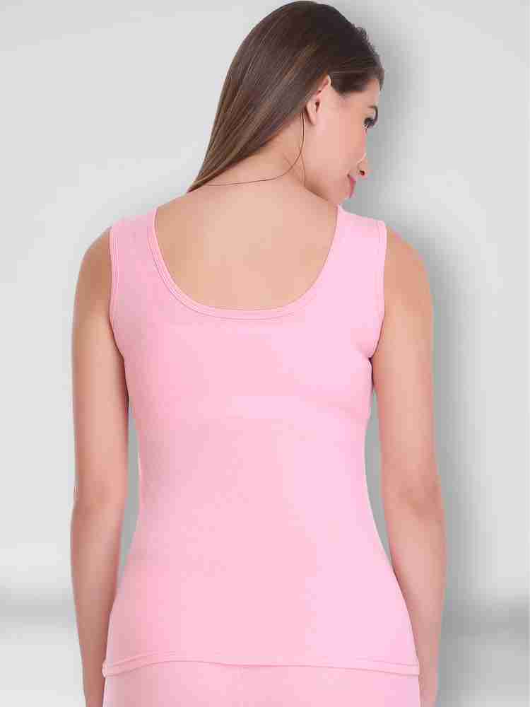 Buy Selfcare Women Sleeveless Self Design Polycotton White Thermal