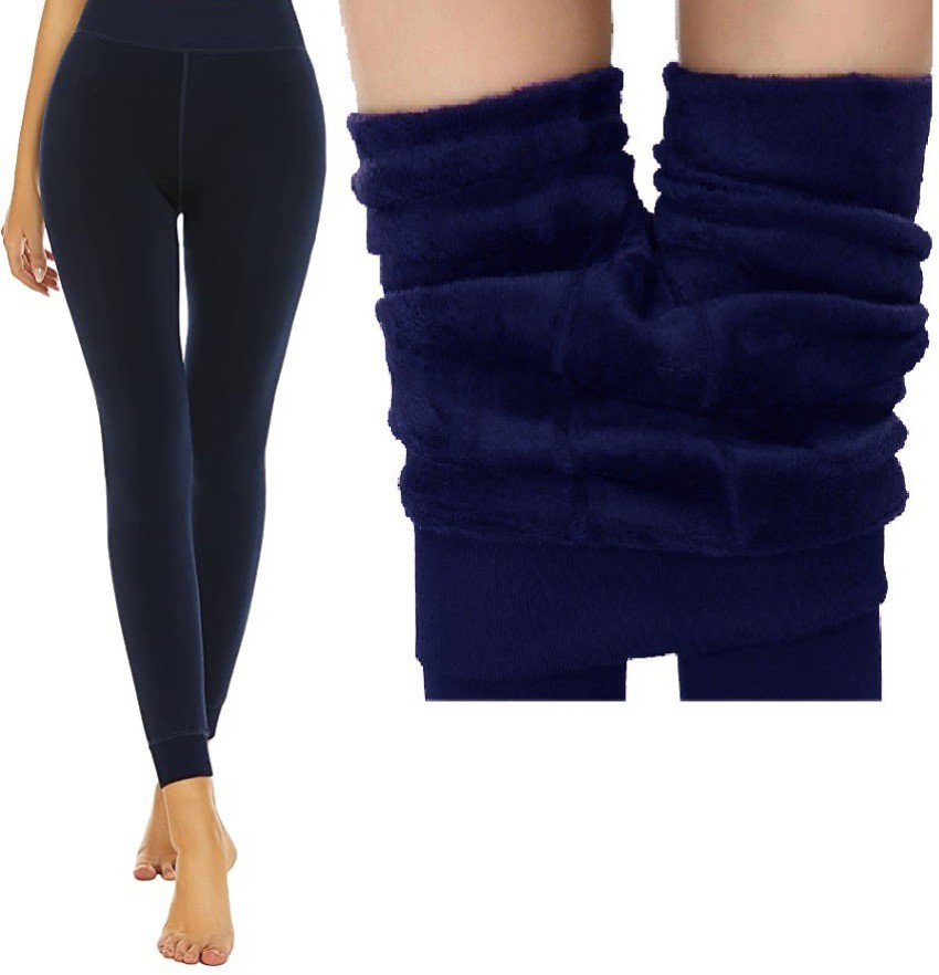Buy RAMANUJA Women's Winter Ankle Length Leggings Woolen Legging Thermal  Pants Thick Warm Fur Inside Leggings Fit Free Size (28 to 34) at