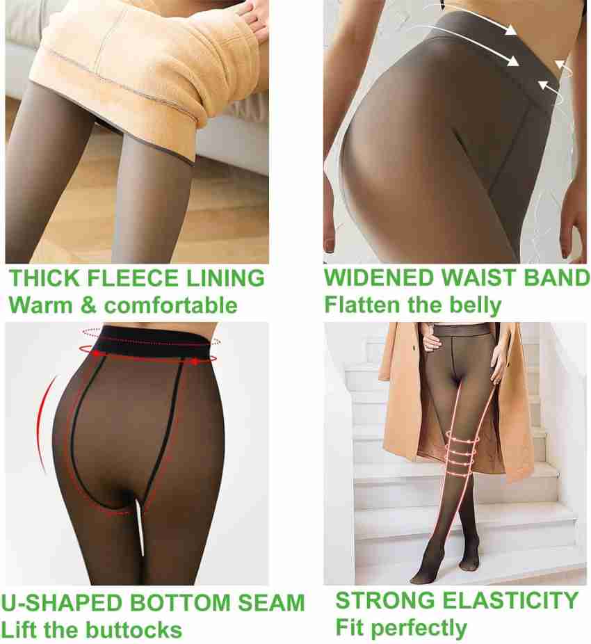 Lebami Women's Skinny Fit Leggings, Women Fleece Lined Tights Fake  Translucent Thermal Women Pyjama Thermal - Buy Lebami Women's Skinny Fit  Leggings