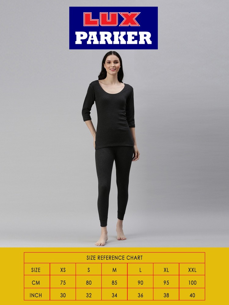 Buy LUX PARKER Women Black Solid Slim Fit Cotton Thermal Top