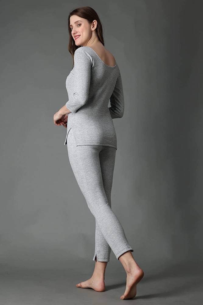 Wearslim Cotton Quilted Winter Lightweight Thermal Underwear for Women Long  Johns Set Women Top - Pyjama Set Thermal