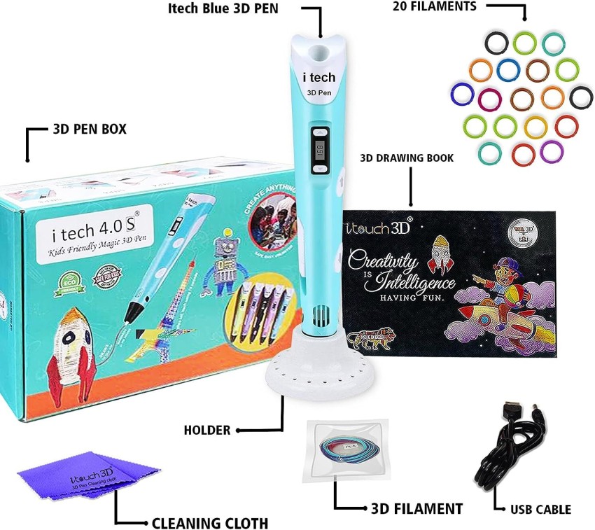 Plastic Blue 3D itech Kids Friendly Magic 3D Pen 2023 Super value Pack at  Rs 600 in Surat