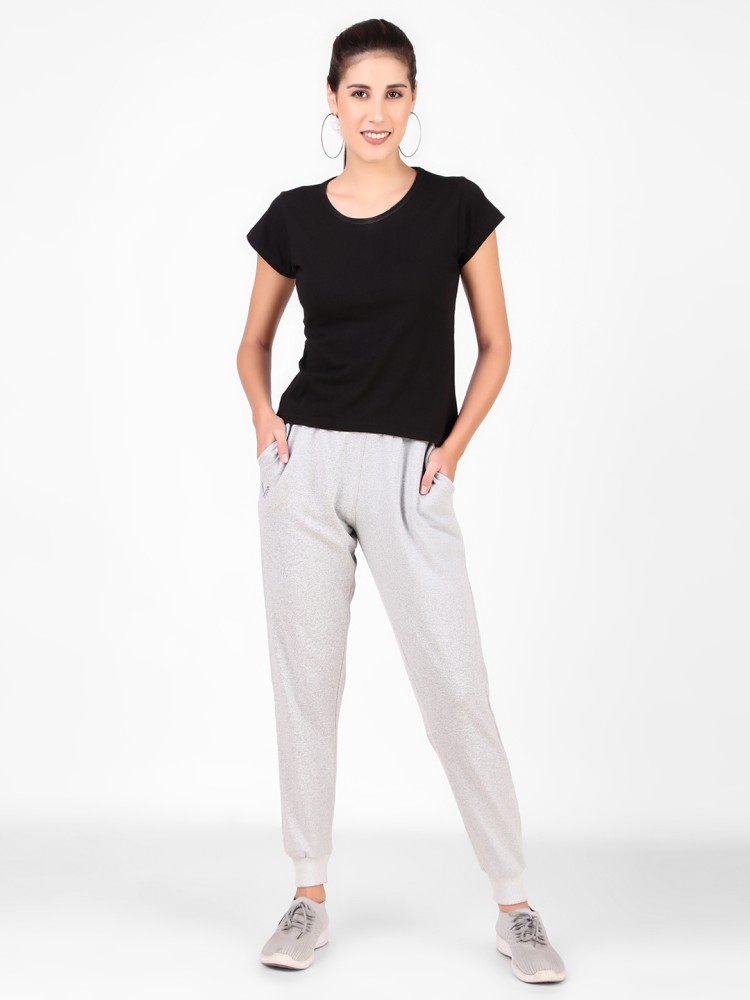 UZARUS Women's Cotton Regular Fit Joggers Track Pants with 4 Zippered  Pockets (M, Light MILANGE) : : Fashion