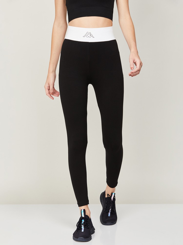 Kappa Solid Women Black Tights - Buy Kappa Solid Women Black Tights Online  at Best Prices in India