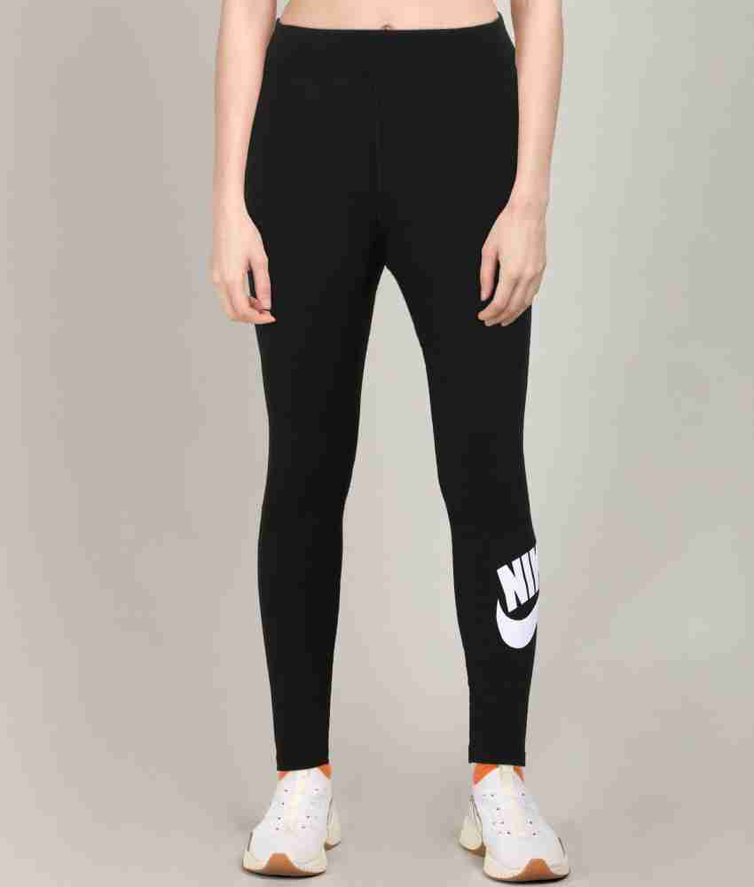 NIKE Solid Women Black Tights - Buy NIKE Solid Women Black Tights