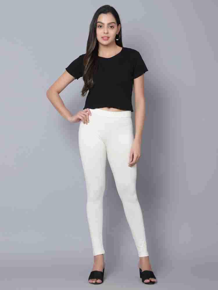UNFLD Solid Women White Tights - Buy UNFLD Solid Women White Tights Online  at Best Prices in India