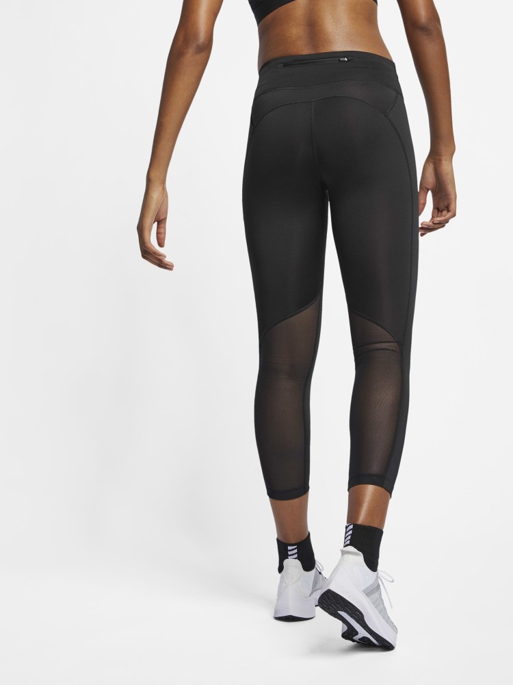 NIKE Solid Women Black Tights - Buy NIKE Solid Women Black Tights