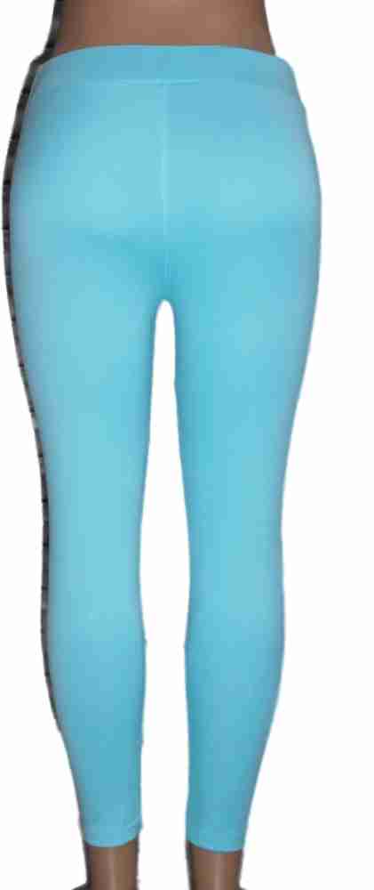 Crazy Fits Solid Women Blue Tights - Buy Crazy Fits Solid Women
