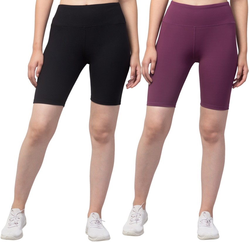 Pack of 6 Girls Above Knee Seamless Solid Colors Nylon Bike Shorts