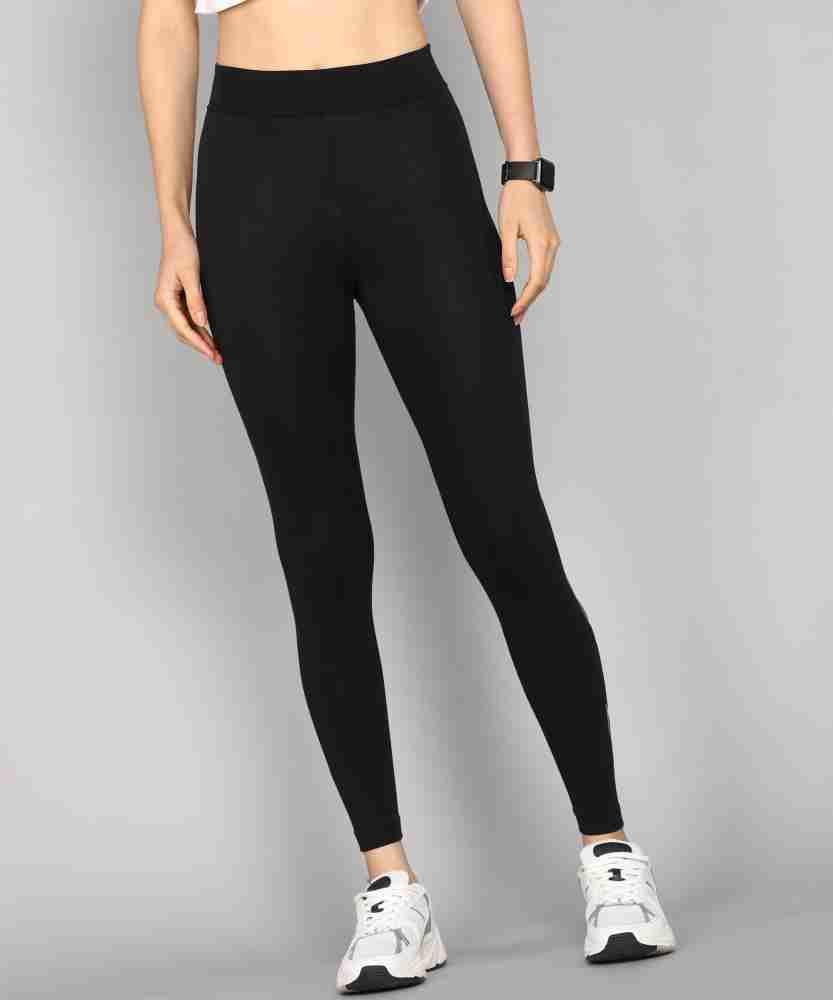 NIKE Solid Women Black Tights - Buy NIKE Solid Women Black Tights