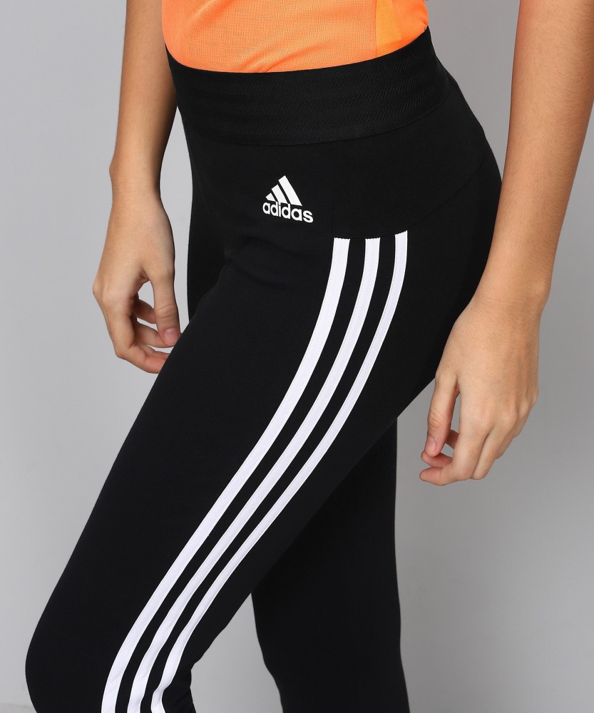 ADIDAS Striped Women Black Tights - Buy Black/White ADIDAS Striped Women  Black Tights Online at Best Prices in India