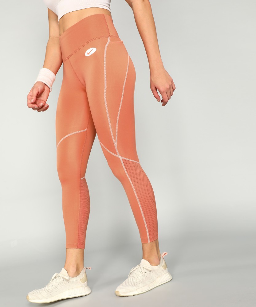 Womens Nike 7/8 Training Lazer Cut Tights XL Orange Tight Gym Running  CJ4916-886