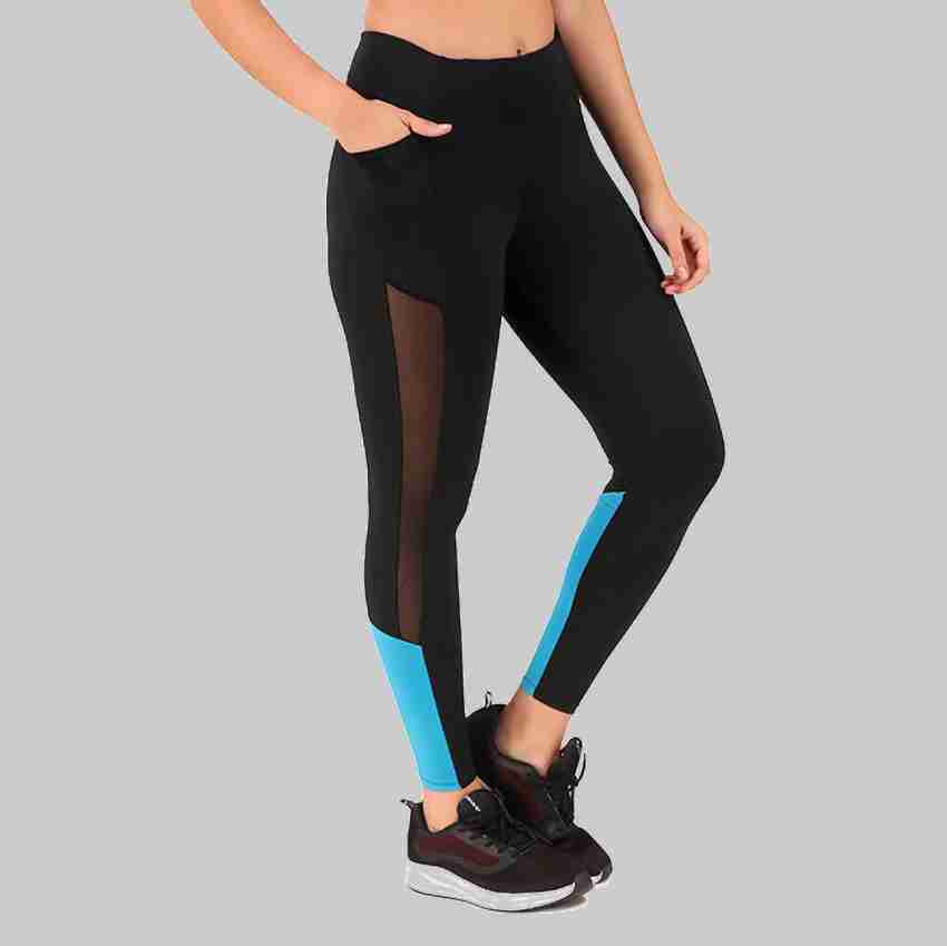 Fitkin Solid Women Blue Tights - Buy Fitkin Solid Women Blue Tights Online  at Best Prices in India