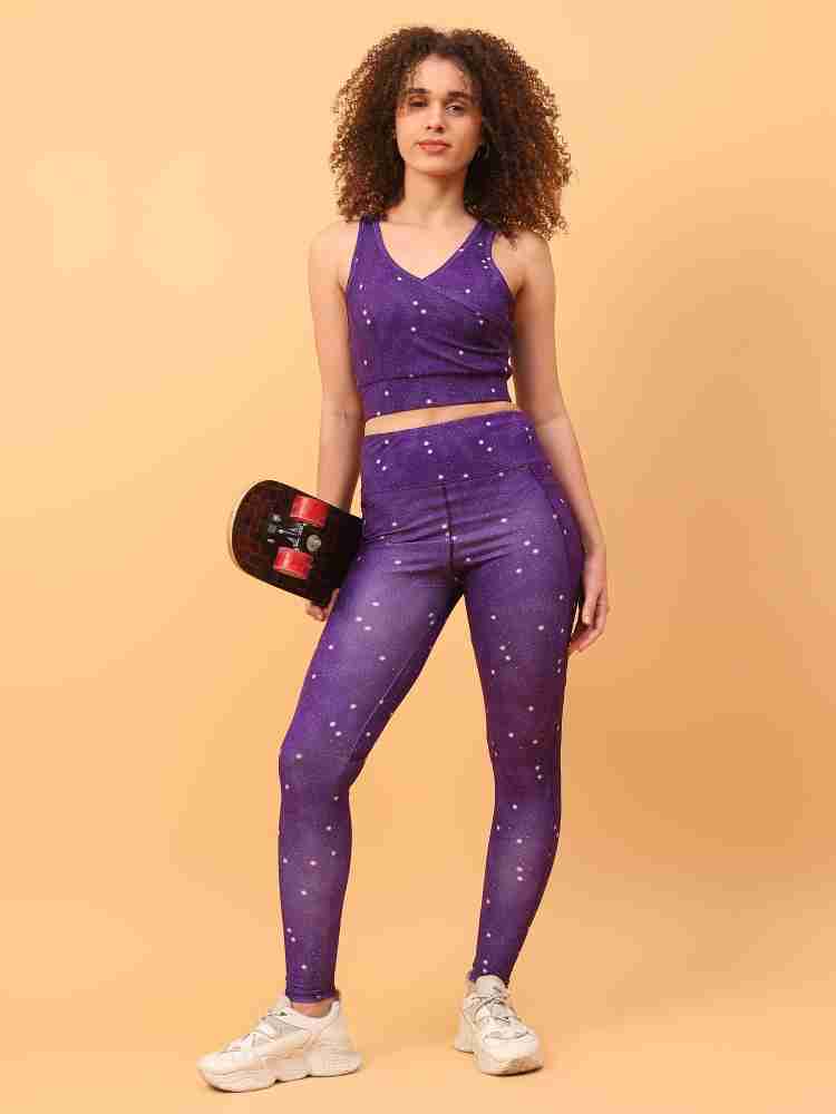 Cosvos Printed Women Purple Tights - Buy Cosvos Printed Women