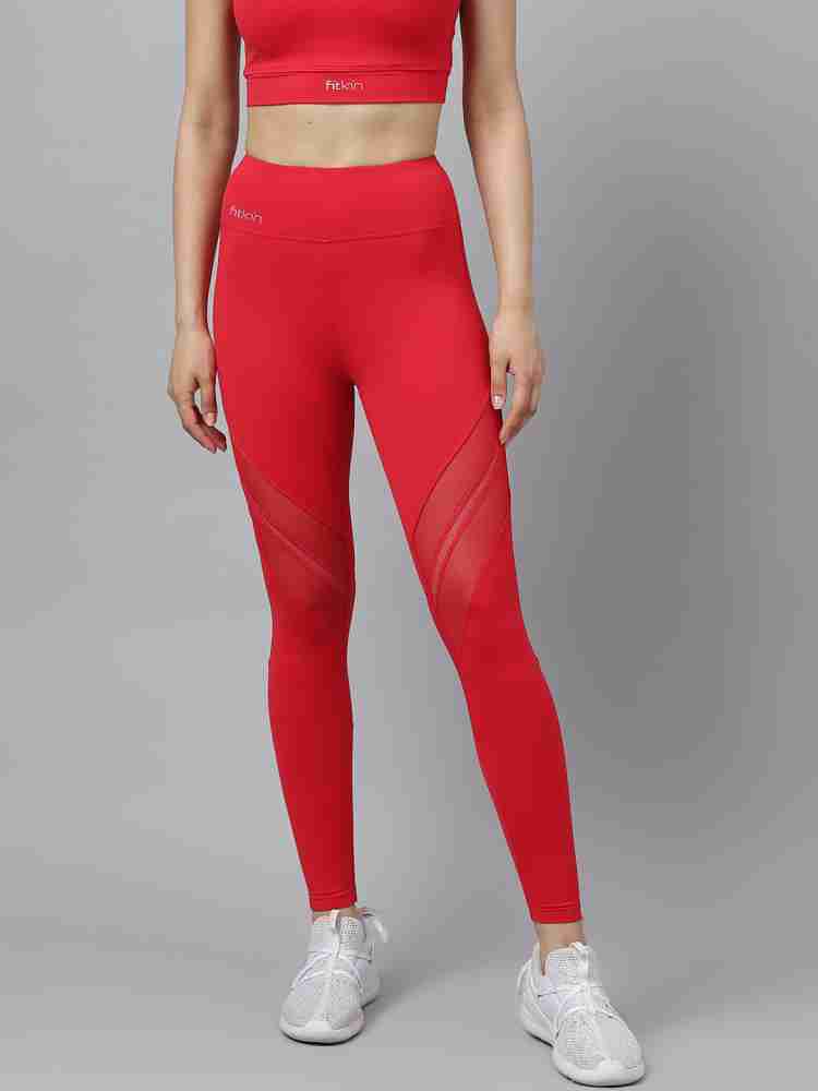 Fitkin Solid Women Blue Tights - Buy Fitkin Solid Women Blue Tights Online  at Best Prices in India