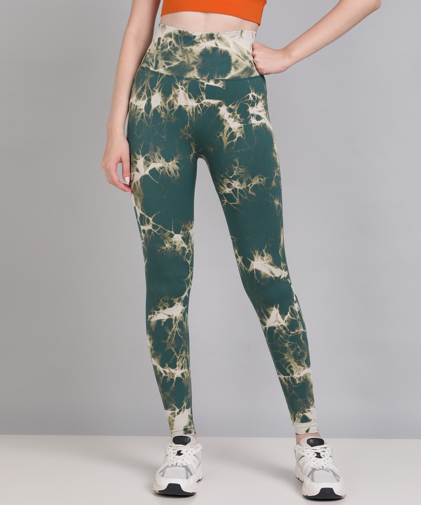 KOBO Printed Women Green Tights