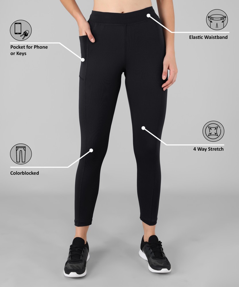 BEING RUNNER Solid Women Black Tights - Buy BEING RUNNER Solid