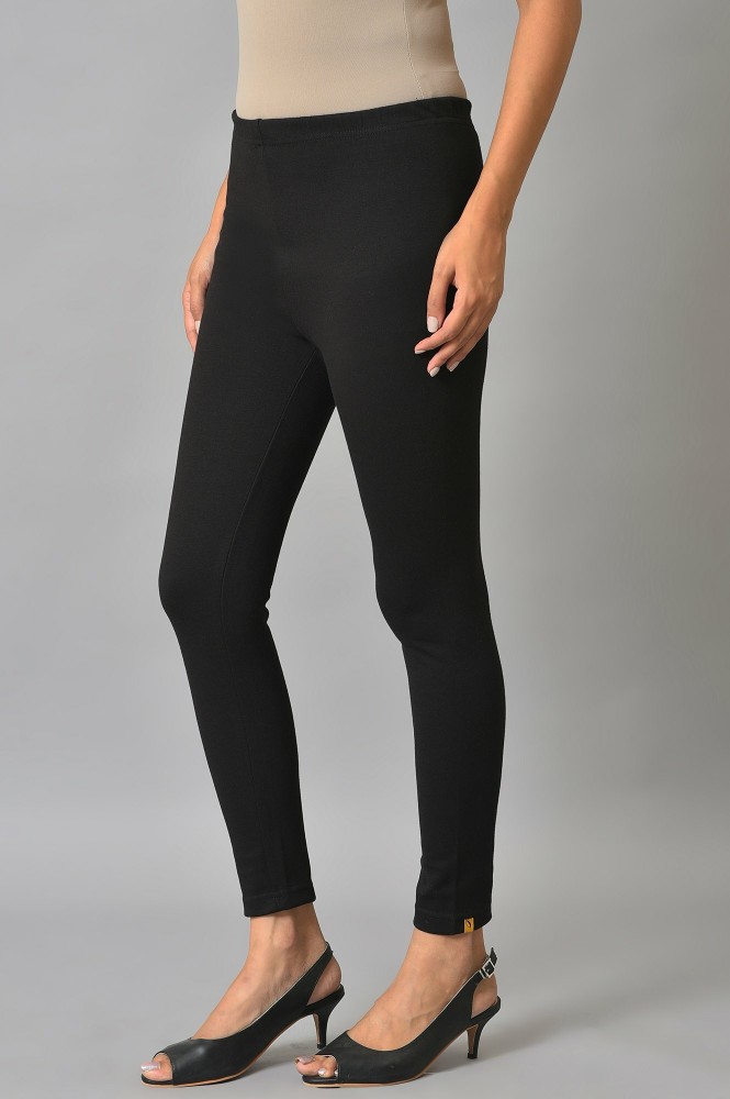 Buy online Blue Solid Ankle Length Legging from Capris & Leggings for Women  by Aurelia for ₹260 at 57% off