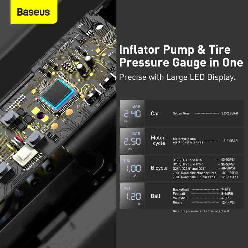 Baseus 150 psi Tyre Air Pump for Car Bike Price in India Buy