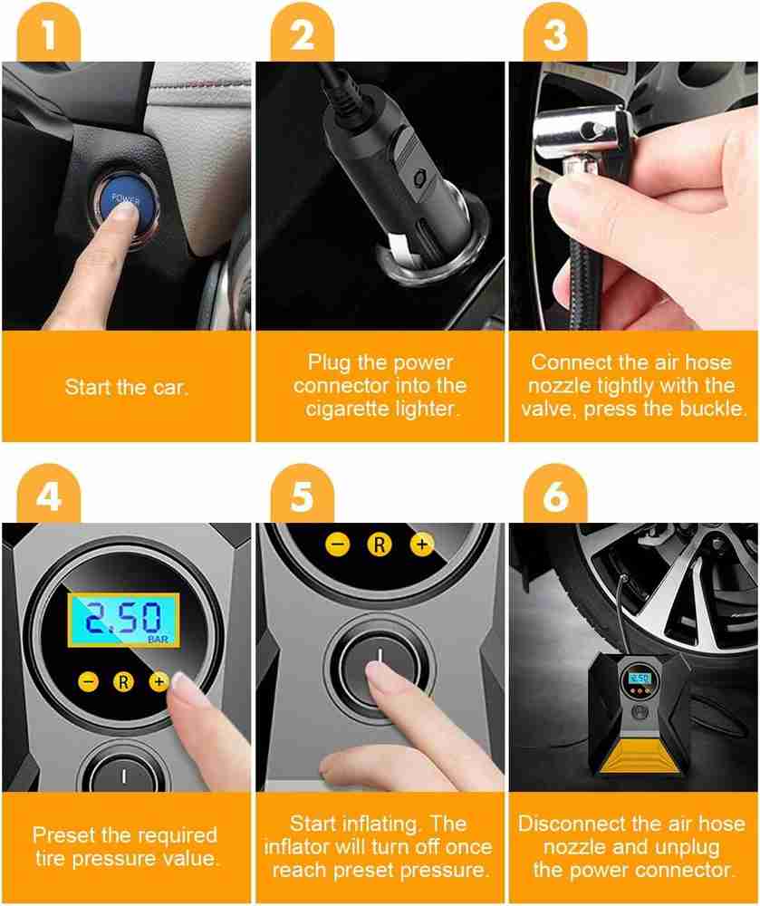 Air pump for store car cigarette lighter