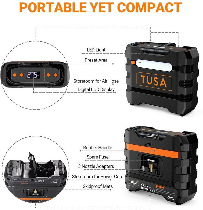 Tusa 150 psi Tyre Air Pump for Car Bike Price in India Buy Tusa 150 psi Tyre Air Pump for Car Bike online at Flipkart