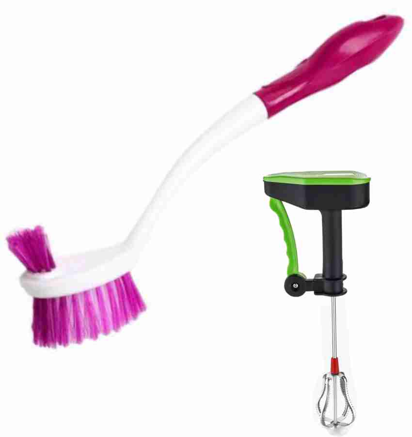 DLM Plastic Toilet Brush and Bathroom Scrubber Brush Multicolour