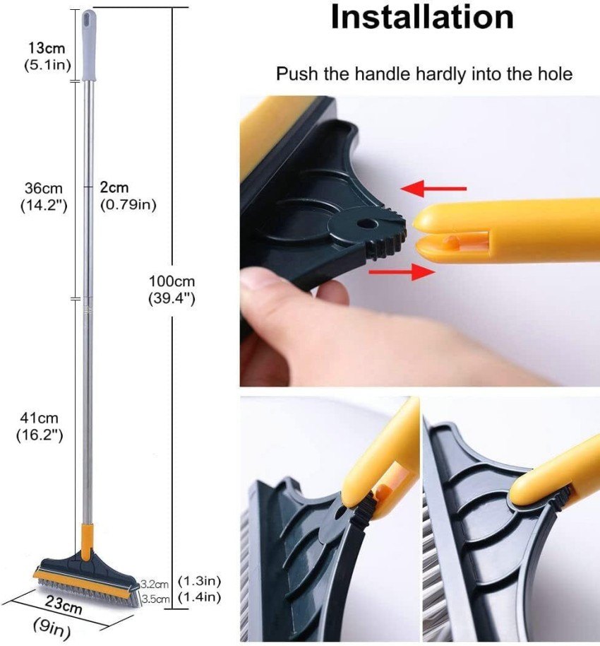  Bathroom Cleaning Brush with Wiper 2 in 1 Tiles