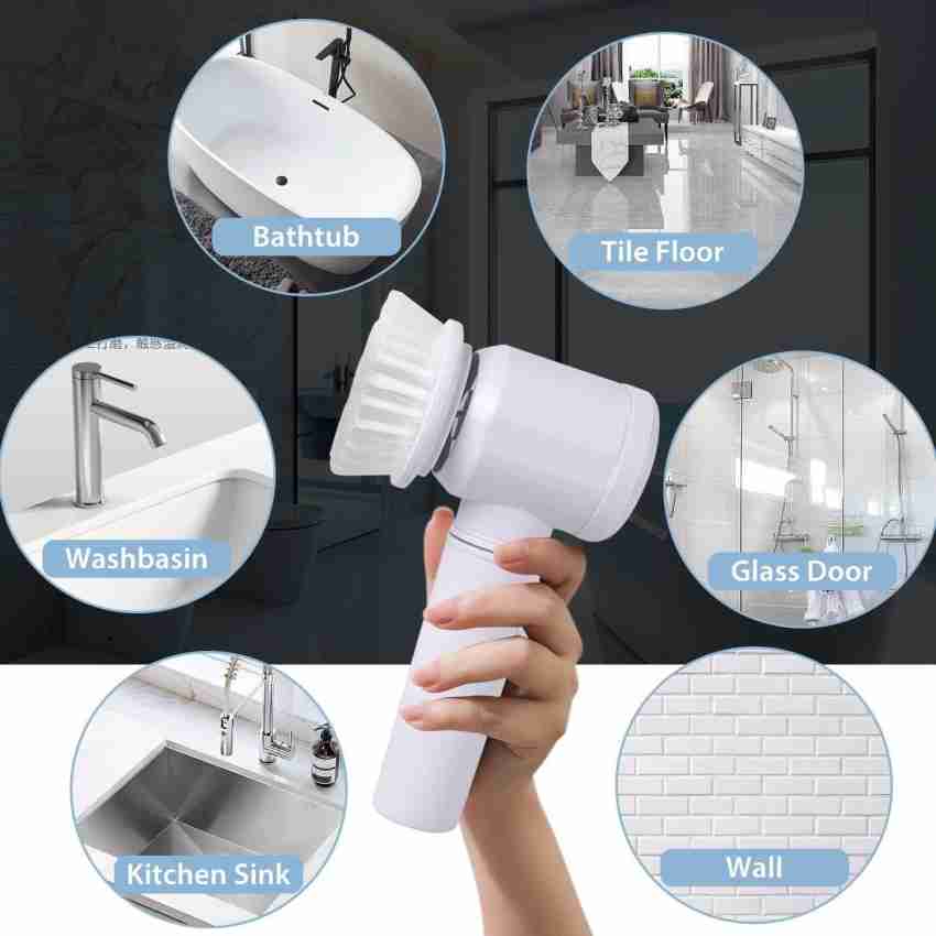 Electric Cleaning Brush 5-in-1 Magic Battery Powered Scrubber Electric  cleaning brush kitchen bathroom multifunctional cleaner electric shoe  polish