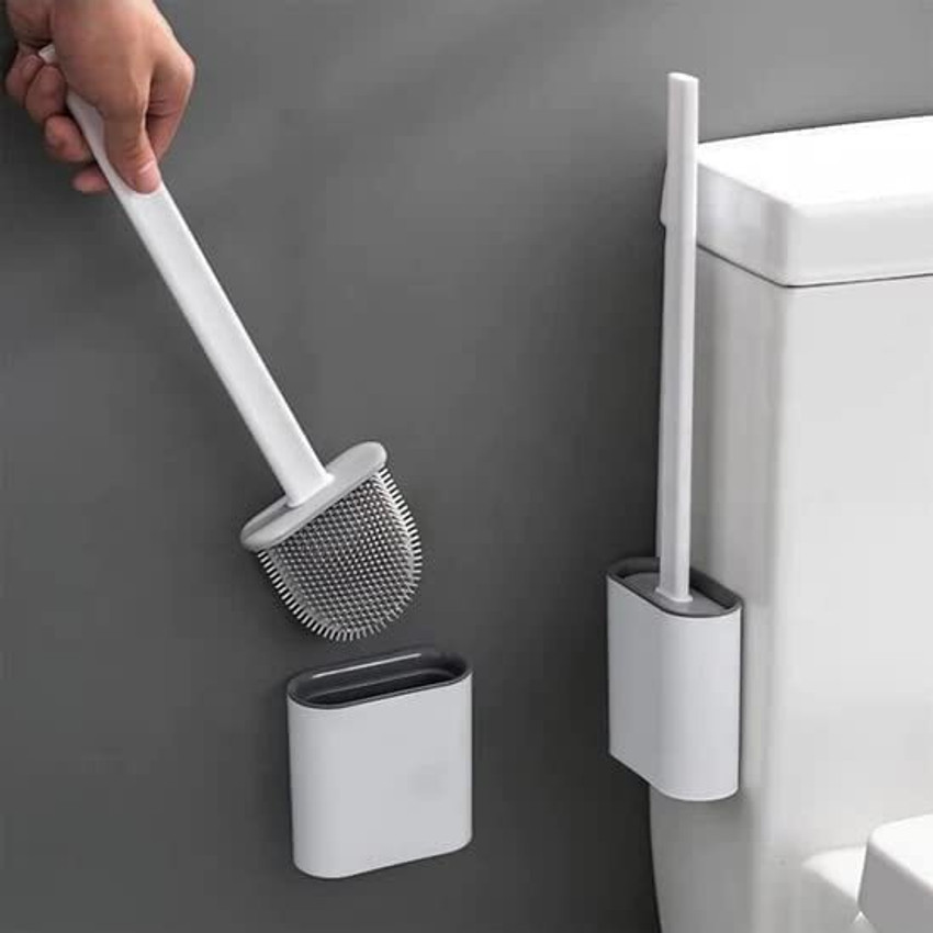 Corner toilet deals brush holder