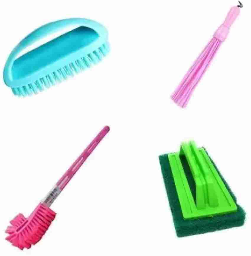 DLM Plastic Toilet Brush and Bathroom Scrubber Brush Multicolour