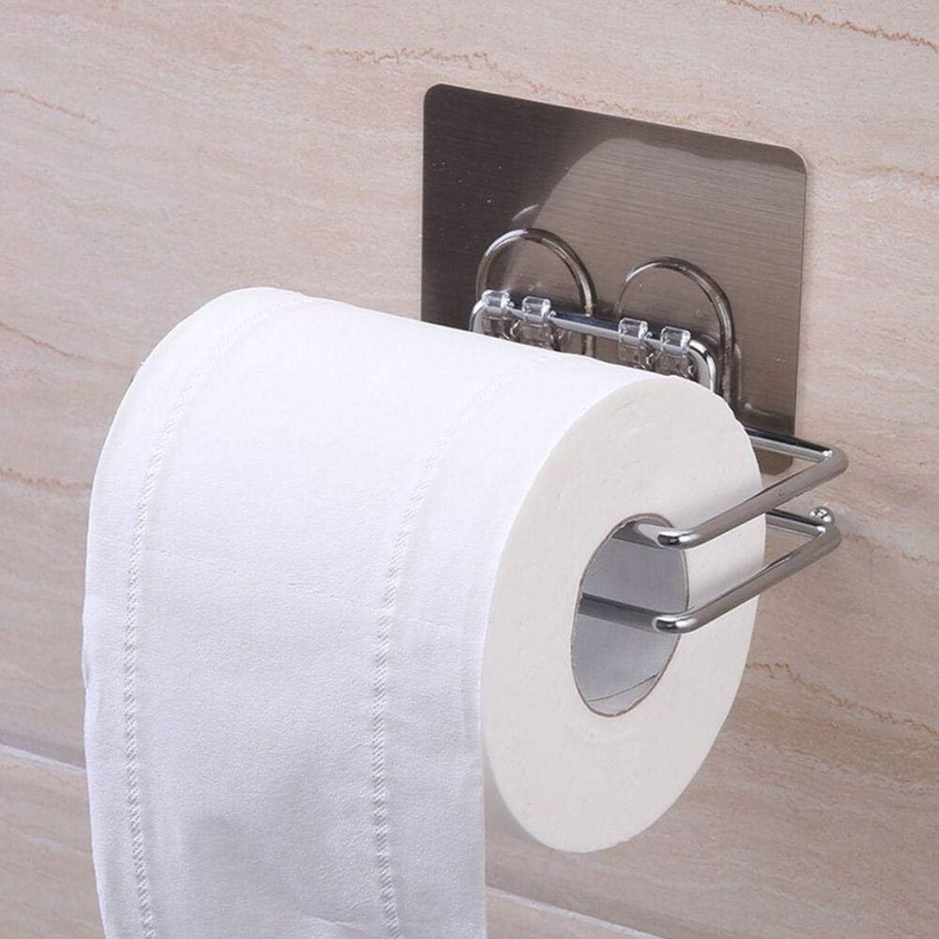 Kitchen Toilet Paper Holder Roll Rack Wall Bathroom Tissue Self