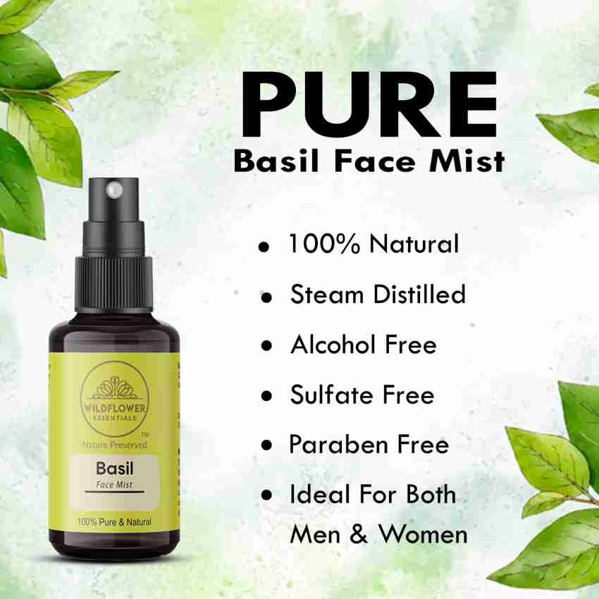 Wildflower essentials Basil (Tulsi) Face Mist Spray Soothing, Refreshing,  Calming & Cleansing Toner - Price in India, Buy Wildflower essentials Basil  (Tulsi) Face Mist Spray Soothing, Refreshing, Calming & Cleansing Toner  Online