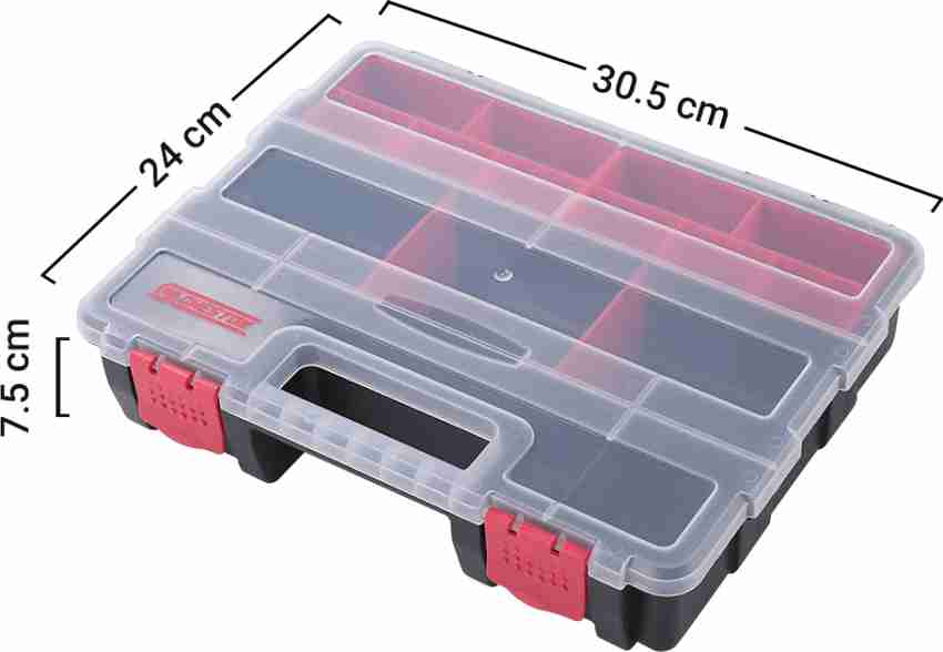 Cheston Tool Organiser Box Empty Stackable Multi Utility Storage 20  Compartment Box for Wrench Screwdriver Sockets Screw and Small Tools  Durable