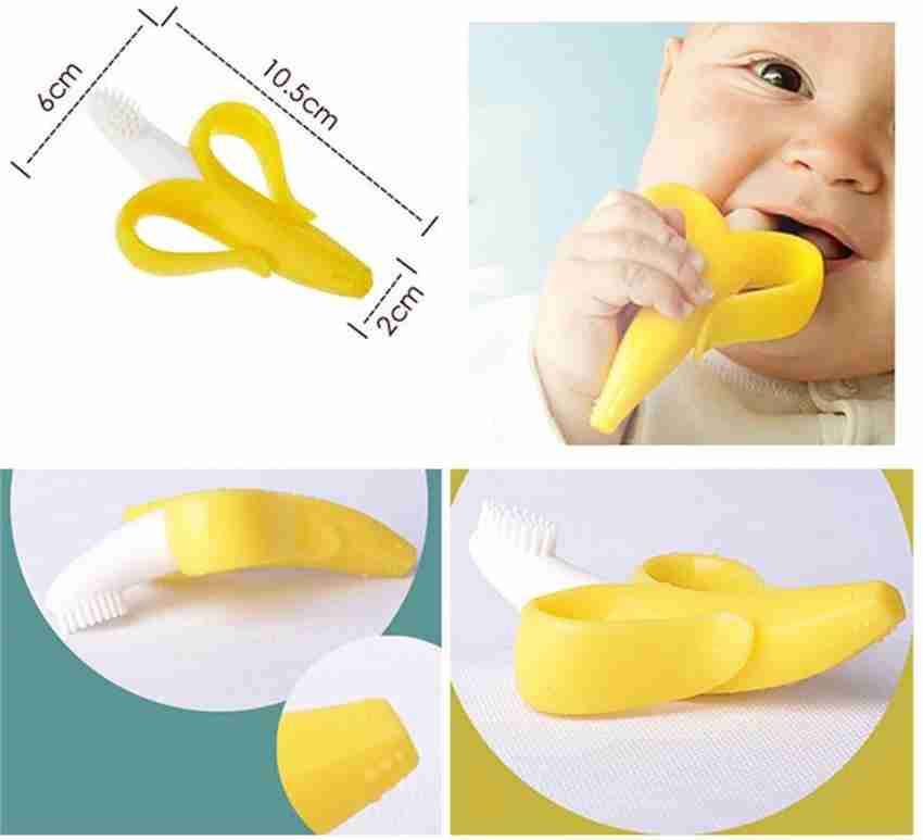 Baby banana infant training toothbrush hot sale and teether