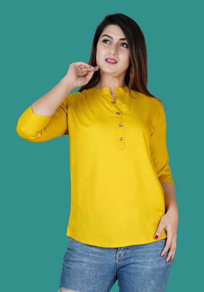 bright yellow womens tops