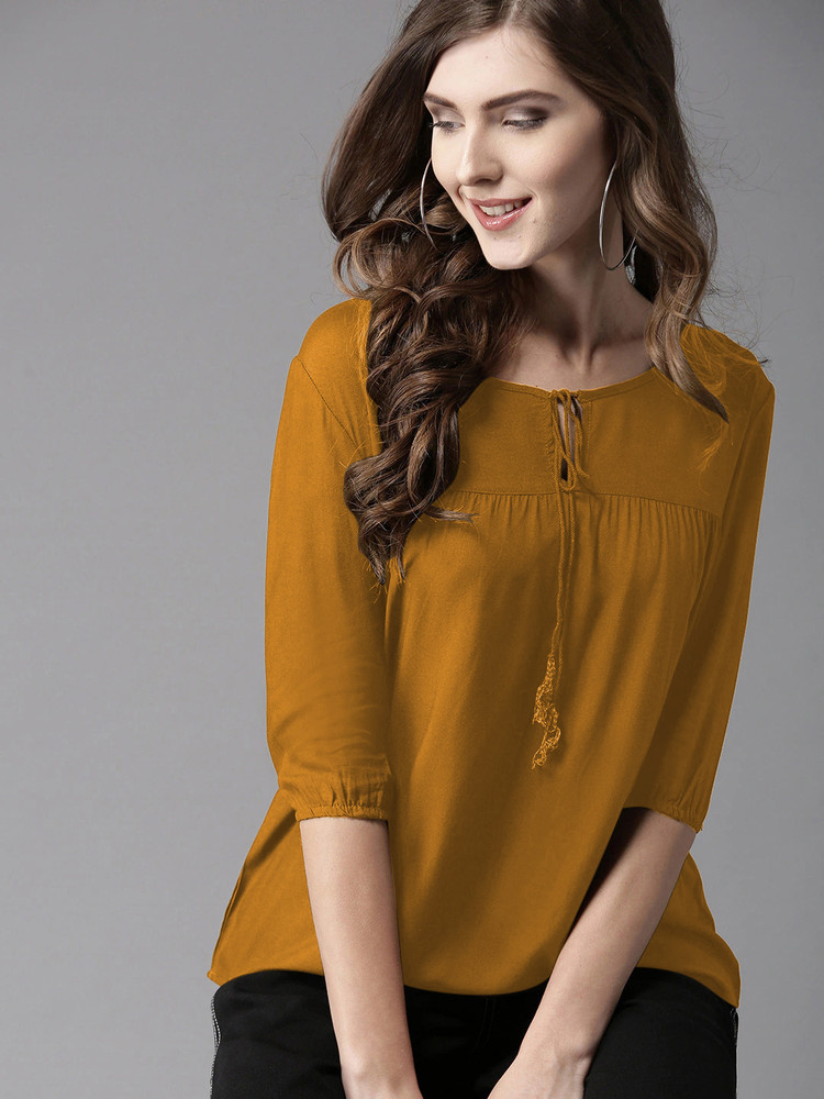 womens yellow tunic tops