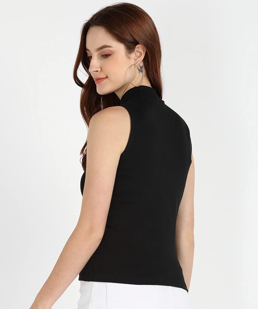 HSR Casual Solid Women Black Top - Buy HSR Casual Solid Women