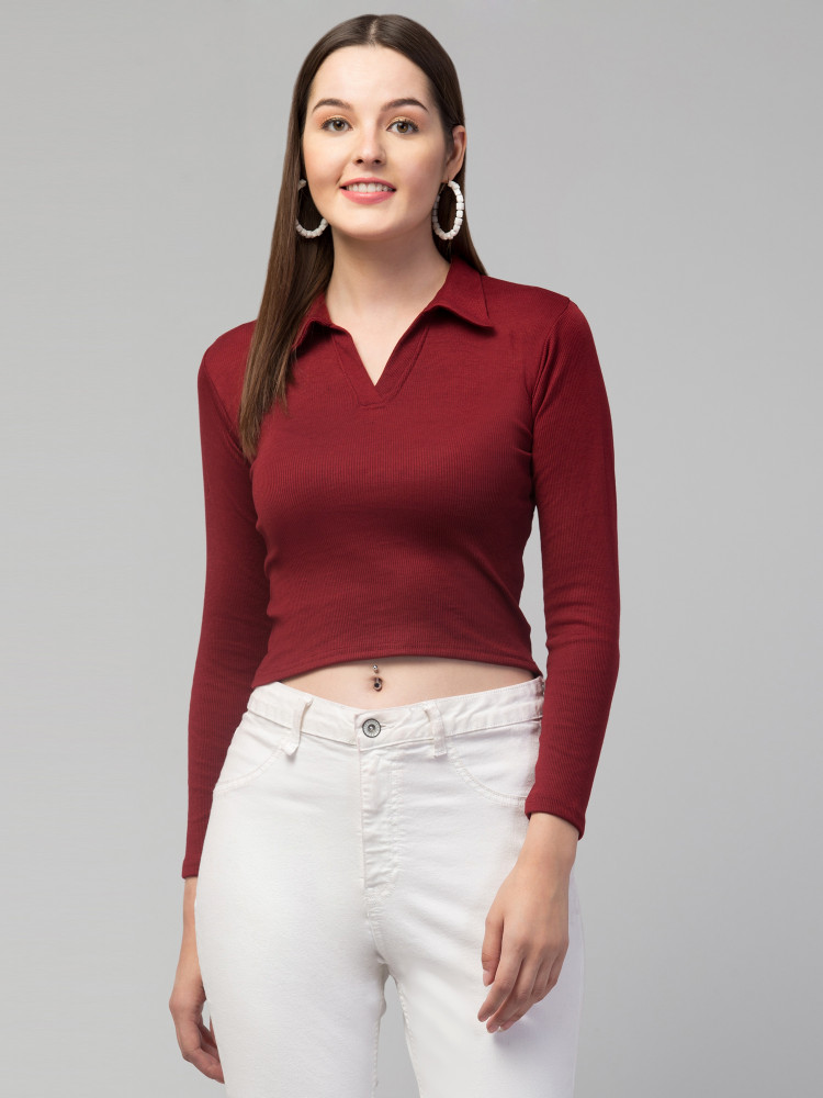 full sleeve crop top flipkart