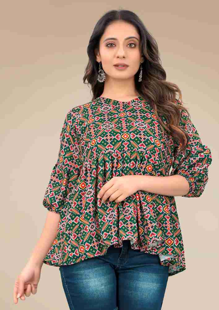 VIHA MODLING Casual Printed Women Multicolor Top Buy VIHA