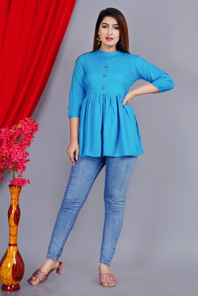 Light Blue Stylish Latest Women Tops & Tunics at Rs 210/piece in New Delhi