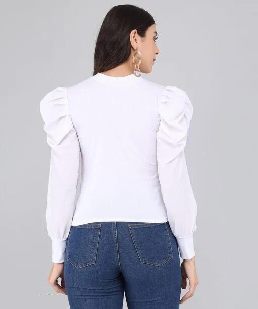 Women's Shirt Blouse Plain Casual Daily White Ruffle Sleeveless Elegant  Vintage Fashion Round Neck Regular Fit 2024 - $14.99