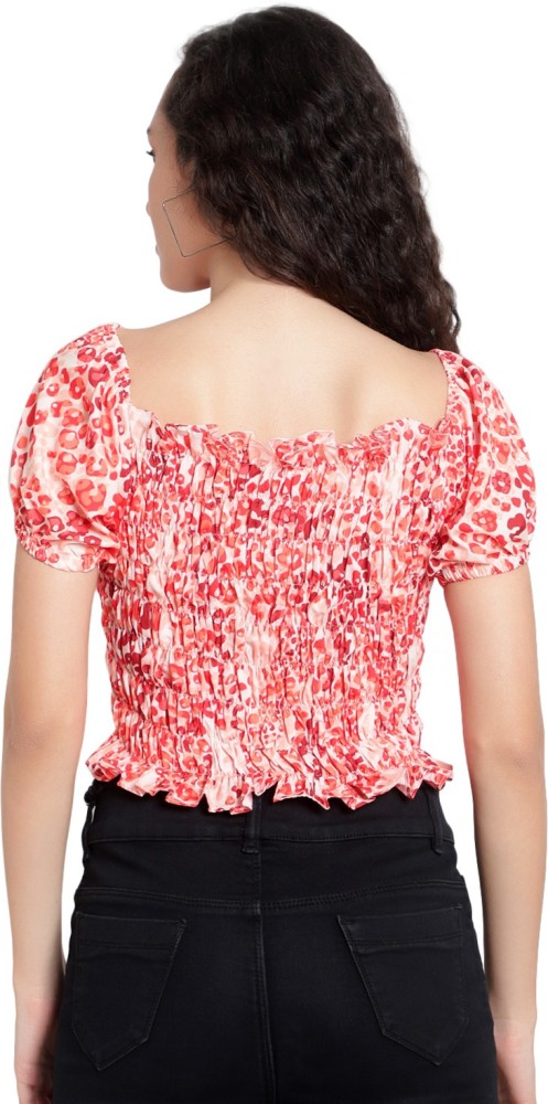 Pyramid Fashions Casual Floral Print Women Red Top - Buy Pyramid