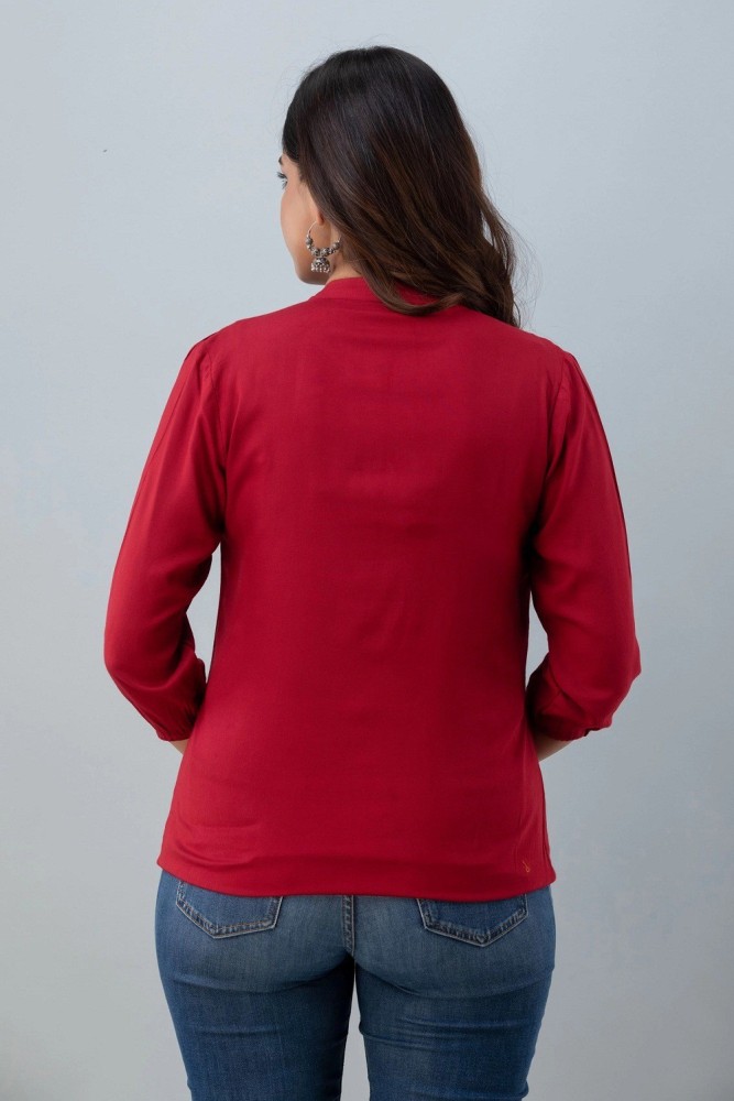 TRUSTED ENTERPRISES Casual Solid Women Red Top - Buy TRUSTED
